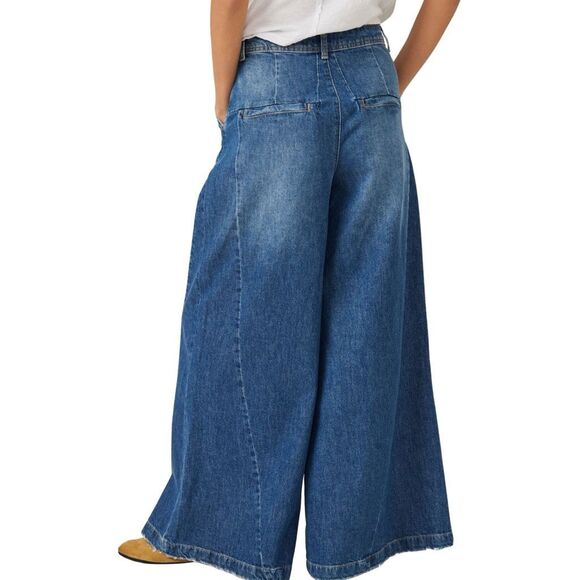 We The Free x Free People Equinox Denim Wide Leg Trouser Jeans - Size 27 - Picture 4 of 7